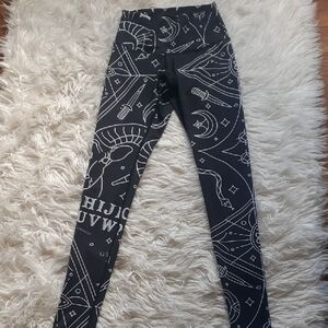 Into The Am Black Printed Celestial Ouija Leggings Size Medium